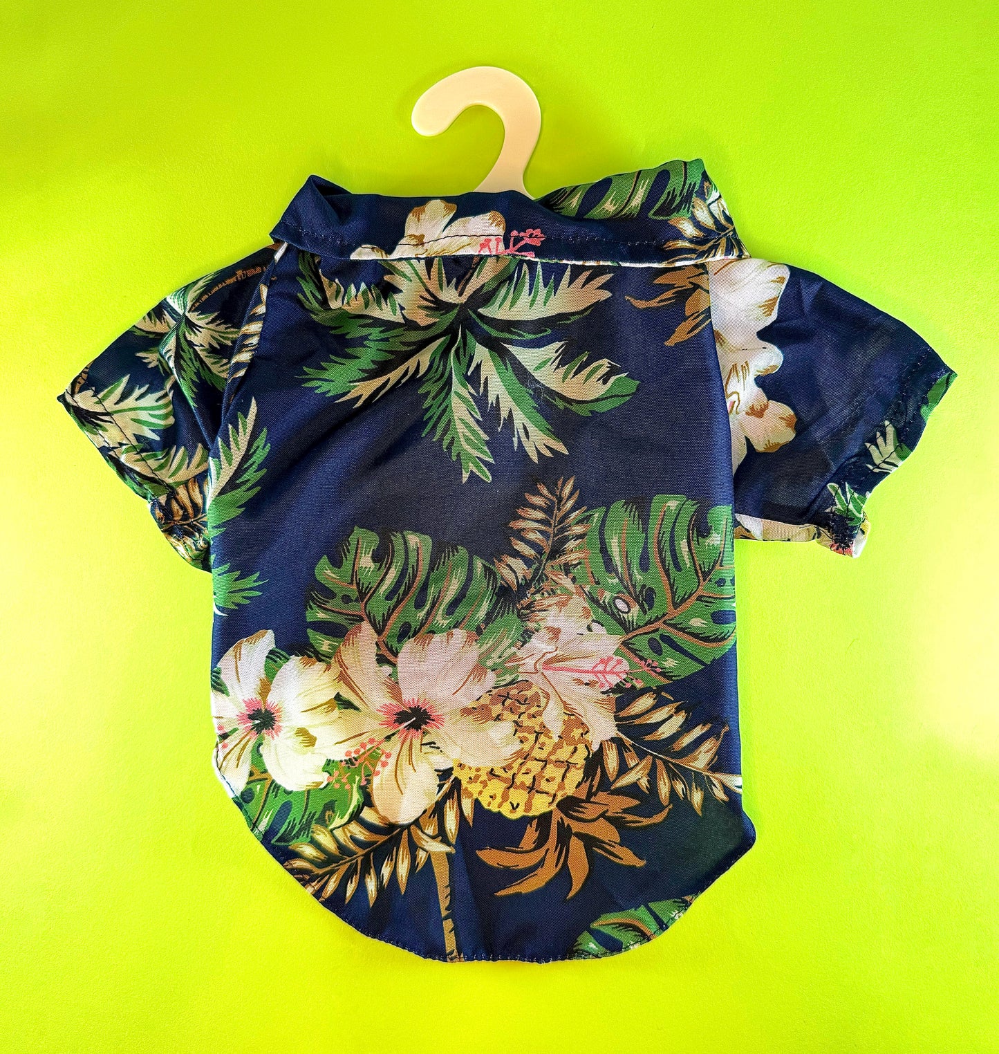 Tropical Button-Up Pet Shirt | Palm & Pineapple Print