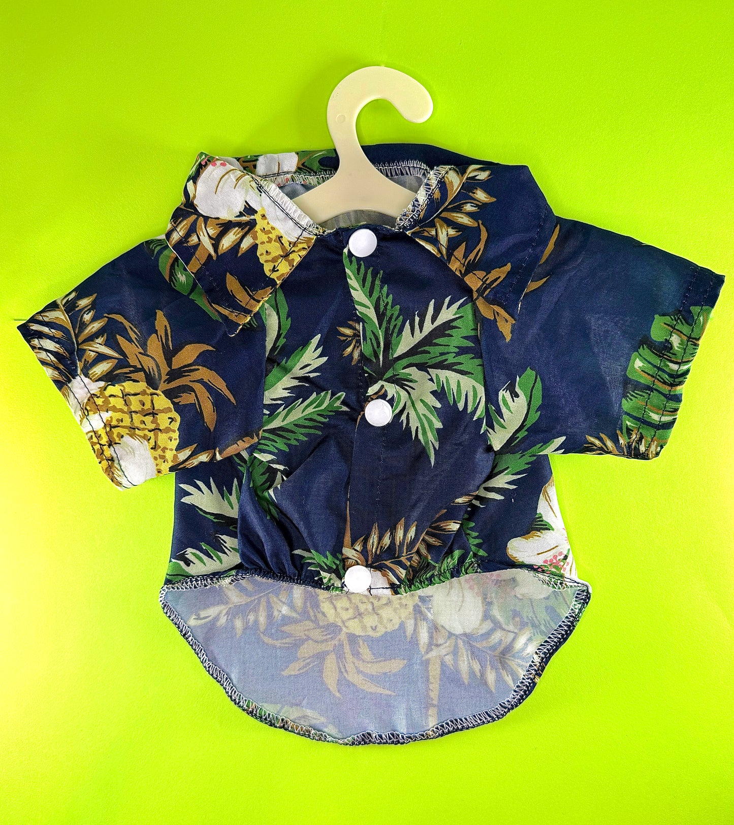 Tropical Button-Up Pet Shirt | Palm & Pineapple Print