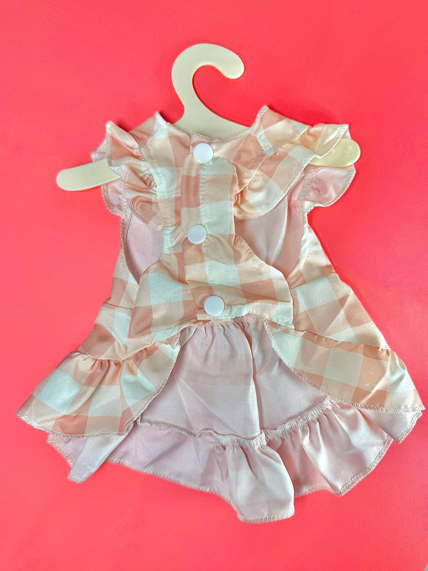 Sweet Pink Checkered Pet Dress | For Dogs & Cats