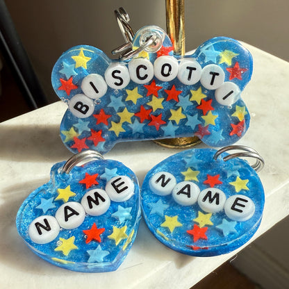 Blue Star Resin Pet ID Tag