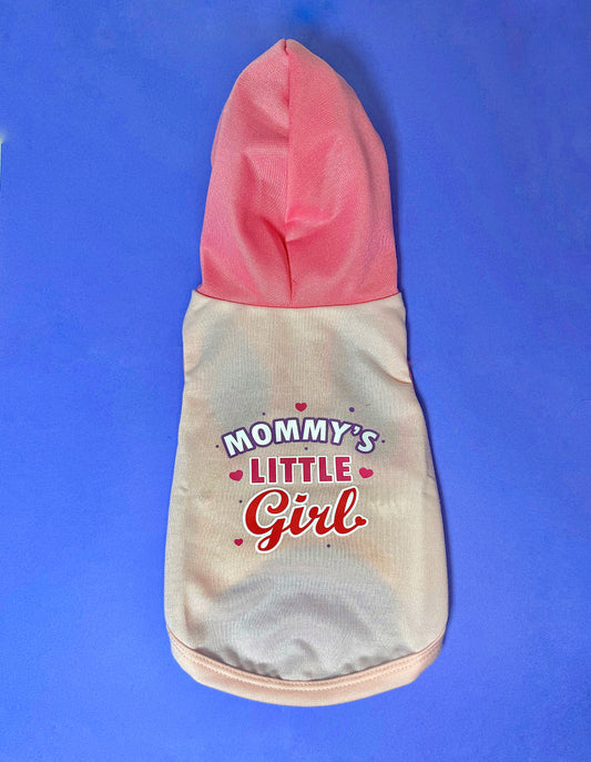 Mommy's Little Girl Pink Pet Hoodie | For Dogs & Cats