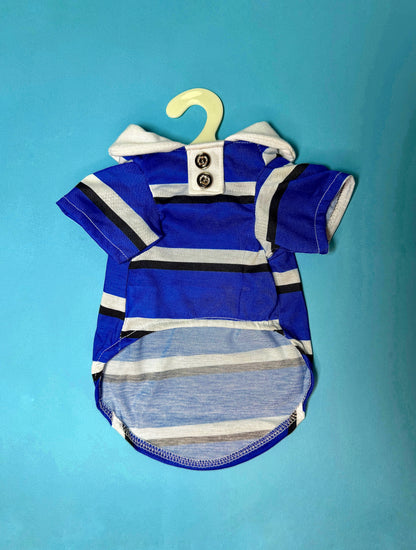 Blue Striped Polo Pet Shirt | For Dogs & Cats