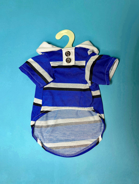 Blue Striped Polo Pet Shirt | For Dogs & Cats