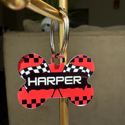Custom Aluminum Pet ID Tag – Race Design