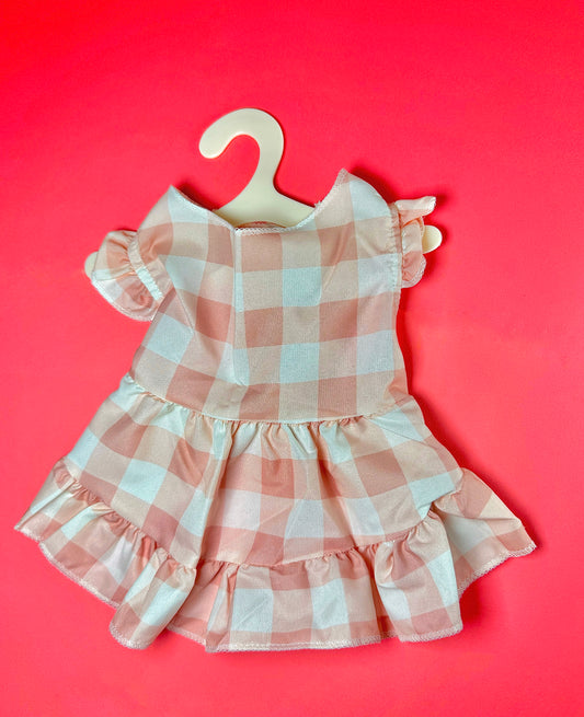 Sweet Pink Checkered Pet Dress | For Dogs & Cats
