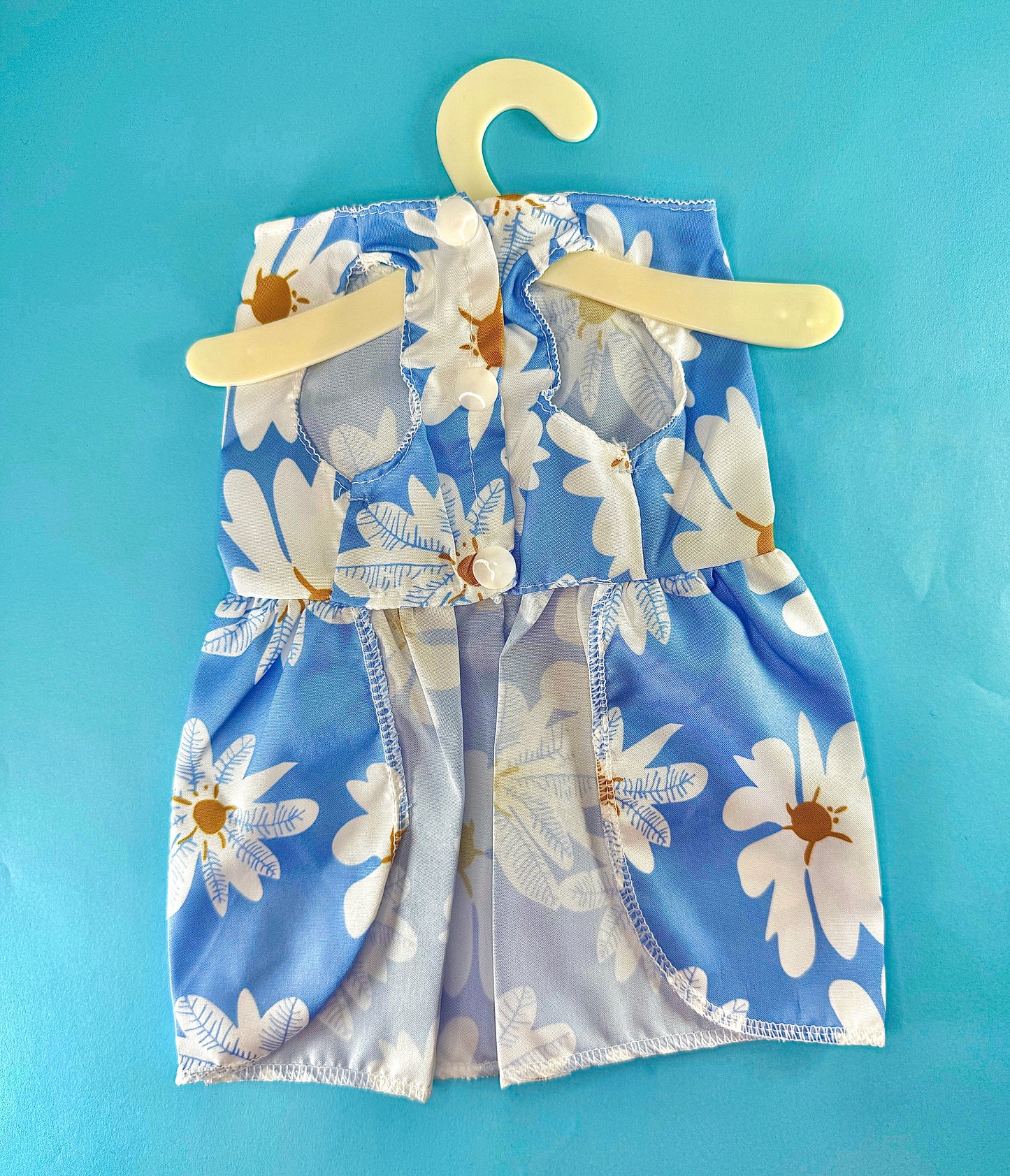 Blue Floral Bow Pet Dress | For Dogs & Cats