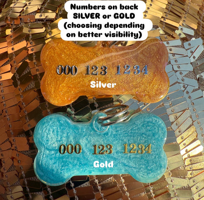 Custom Floral Resin Pet ID Tag – Lilac Background | Personalized Name Tag